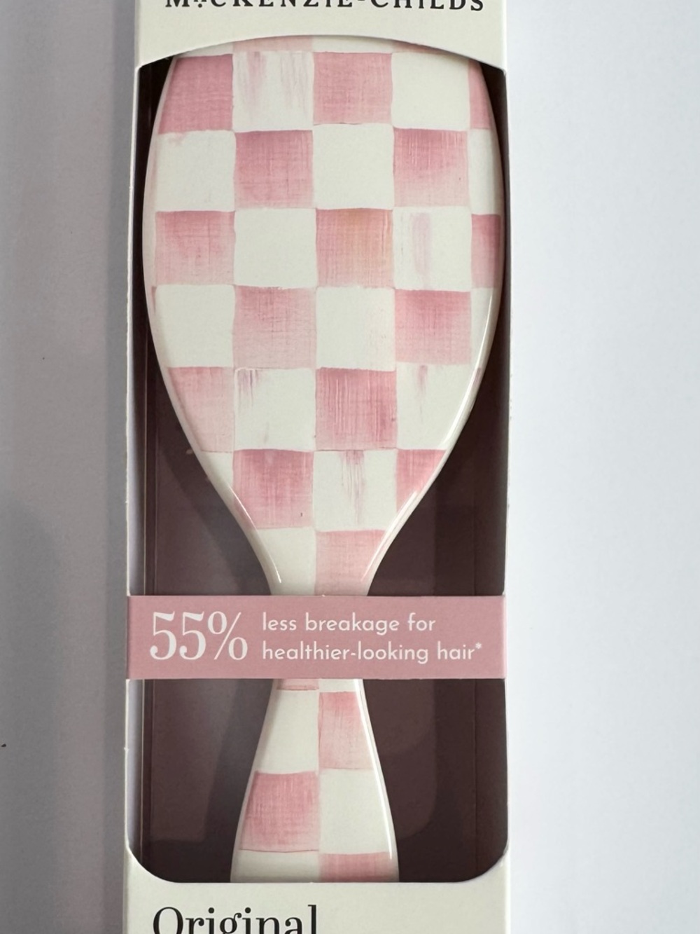MacKenzie-Childs Pink and Cream Check Wet Brush